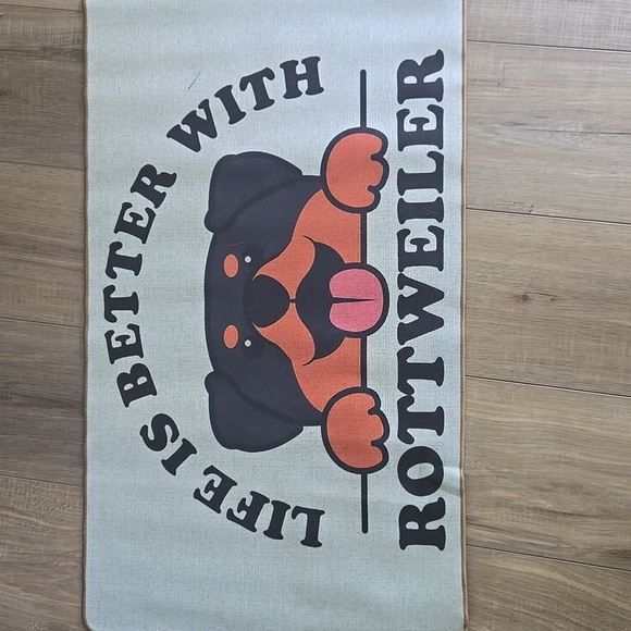 Rottweiler Dog Mat - Black and Orange - Picture 7 of 7